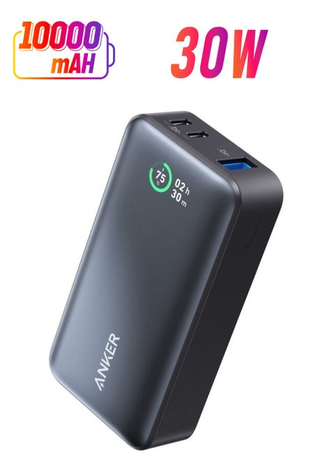10000 mAh Power Bank, 533 Power Bank (PowerCore 30W), Power IQ 3.0 Portable Charger with PD 30W Max Output, 10,000mAh Battery Pack for iPhone 16/15/14 Series, Dell, Microsoft Surface, iPad Pro, and More Black