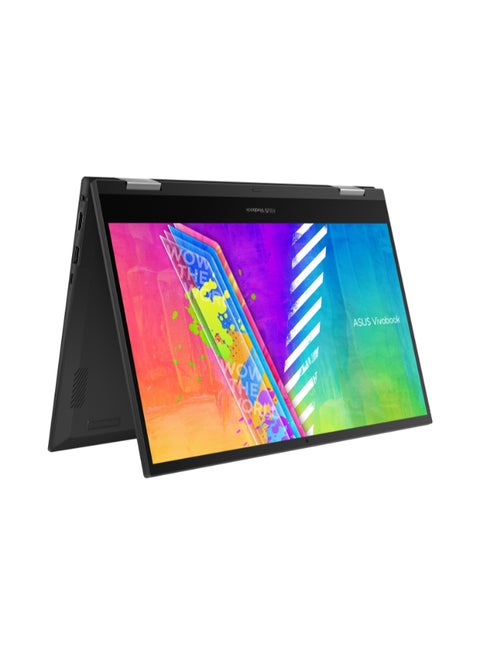 VivoBook GO Convertible Laptop With 14-Inch Full HD Touch Display, Celeron N4500 Processor/4GB RAM/128GB EMMC/Windows 11 Home/Intel UHD Graphics English/Arabic Quiet Blue