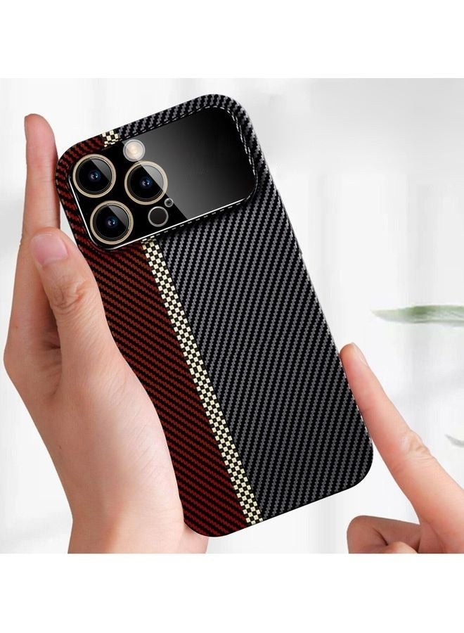 MARGOUN Aramid Carbon Fiber Case For Apple Iphone 12 Pro Max, Large Window Camera Protection Unique Design Mixed Amazing Color - Red/Grey - Image 3