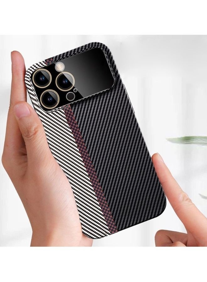 مارجون حافظة هاتف آيفون 13 برو بحماية كاميرا نافذة كبيرة تصميم فريد لون مذهل مختلط من ألياف الكربون الأراميد - Image 3