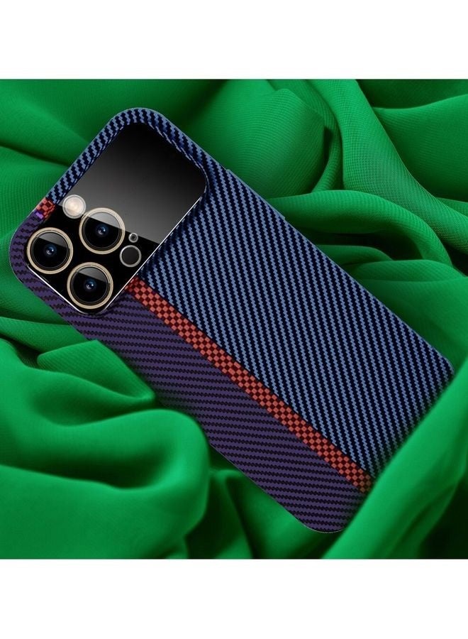 MARGOUN Aramid Carbon Fiber Case For Apple Iphone 13 Pro, Large Window Camera Protection Unique Design Mixed Amazing Color - Blue - Image 4