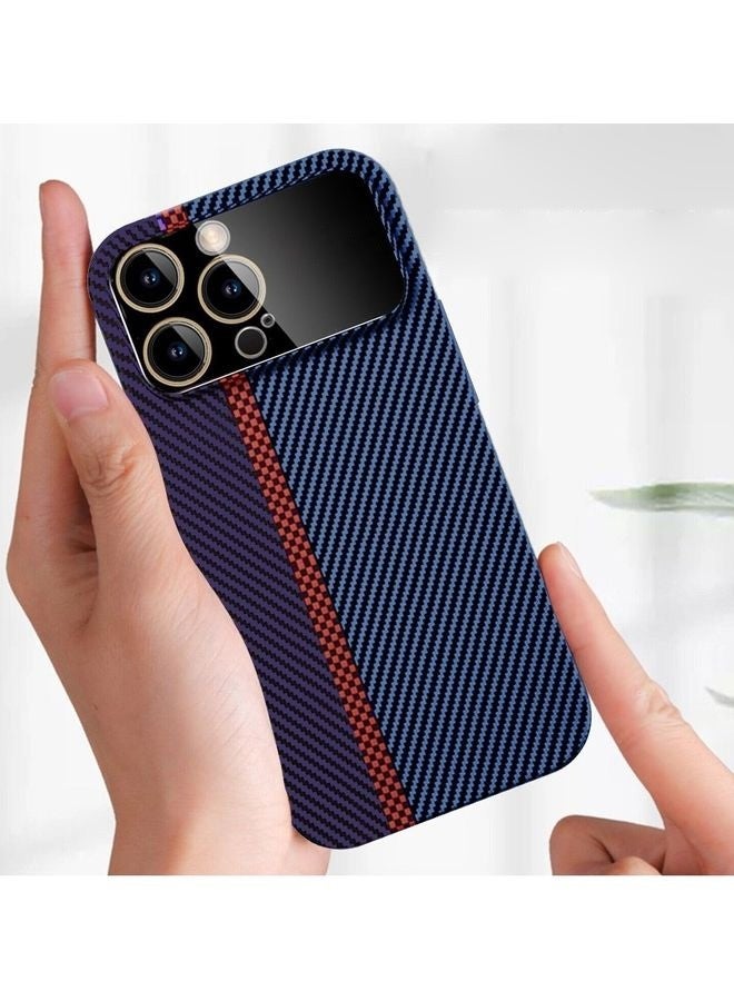 MARGOUN Aramid Carbon Fiber Case For Apple Iphone 13 Pro, Large Window Camera Protection Unique Design Mixed Amazing Color - Blue - Image 3