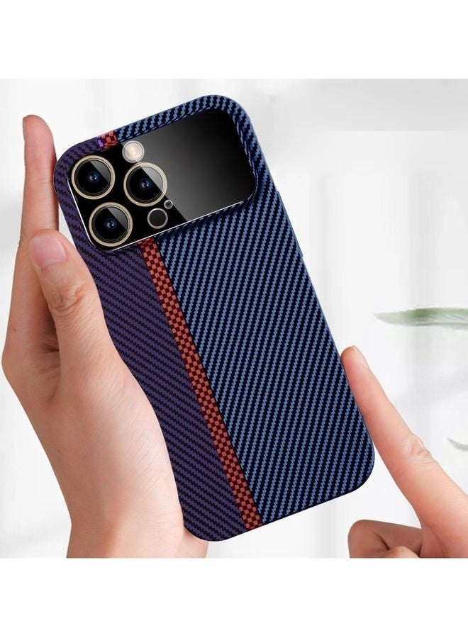 مارجون Aramid Carbon Fiber Case For Apple Iphone 12 Pro, Large Window Camera Protection Unique Design Mixed Amazing Color - Blue - Image 3