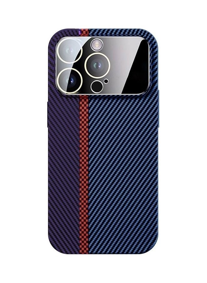 مارجون Aramid Carbon Fiber Case For Apple Iphone 14 Pro, Large Window Camera Protection Unique Design Mixed Amazing Color - Blue - Image 1