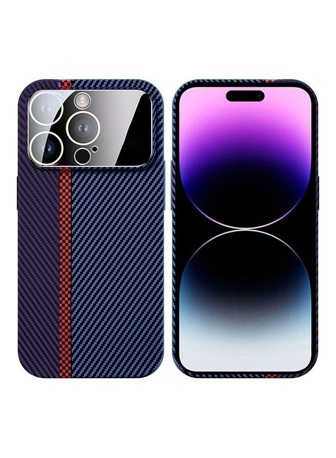 مارجون Aramid Carbon Fiber Case For Apple Iphone 14 Pro, Large Window Camera Protection Unique Design Mixed Amazing Color - Blue - Image 2