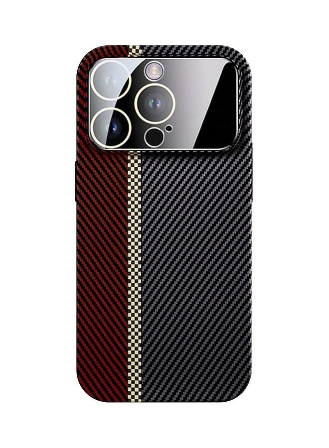 مارجون Aramid Carbon Fiber Case For Apple Iphone 14 Pro, Large Window Camera Protection Unique Design Mixed Amazing Color - Red - Image 1