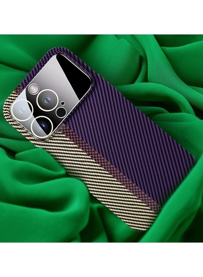 MARGOUN Aramid Carbon Fiber Case For Apple Iphone 14 Pro Max, Large Window Camera Protection Unique Design Mixed Amazing Color - White/Blue - Image 4