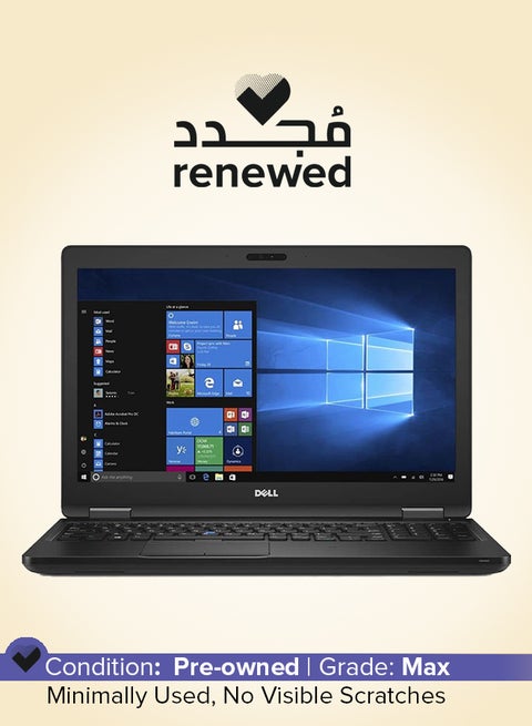 كمبيوتر محمول للأعمال طراز Latitude 5570 بشاشة مقاس 15.6 بوصة ومعالج Core i5 وذاكرة وصول عشوائي DDR4 سعة 8 جيجابايت ومحرك أقراص SSD سعة 256 جيجابايت وبطاقة رسومات مدمجة ونظام التشغيل Windows 10 Pro
