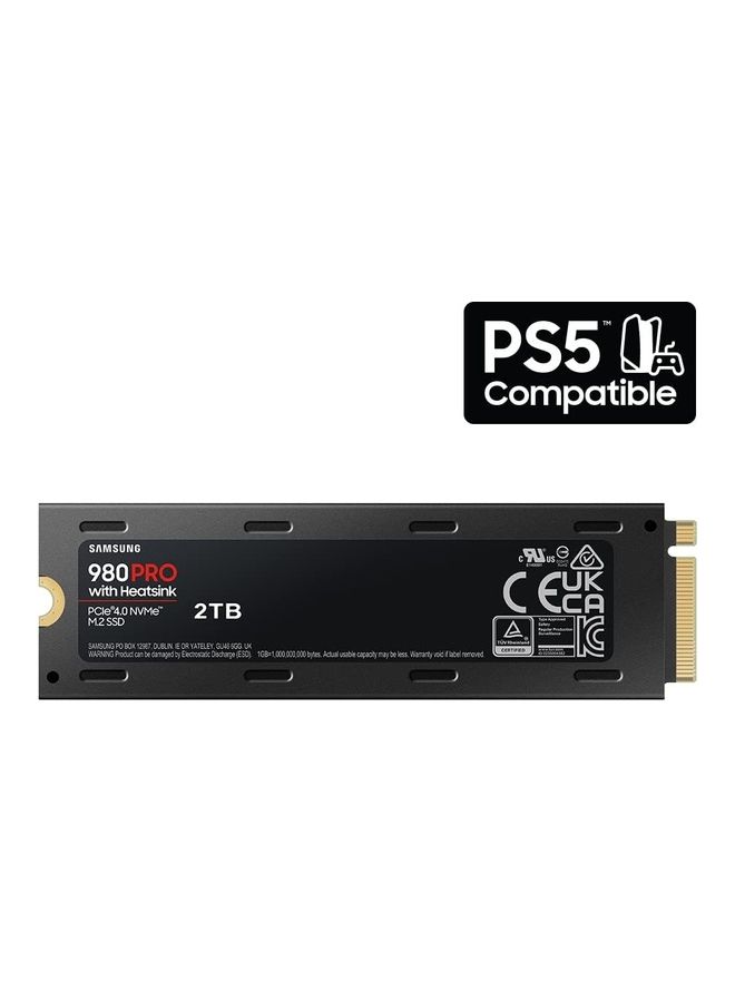 سامسونج 980 PRO SSD مع مبدد حرارة 2 تيرابايت PCIe Gen 4 NVMe M.2 محرك الأقراص الصلبة الداخلي ذو الحالة الصلبة، التحكم في الحرارة، السرعة القصوى، متوافق مع PS5، MZ-V8P1T0CW - Image 2