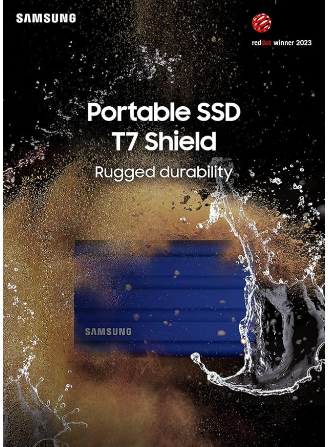 Samsung - T7 Shield 2TB Portable External SSD, USB 3.2 Gen2 Interface (10 Gbps), Read/Write Speeds Up to 1050/1000 MB/s, AES 256-bit Encryption, Rugged, IP65 Dust & Water Resistant, Black | MU-PE2T0S/WW 2 TB - Image 1