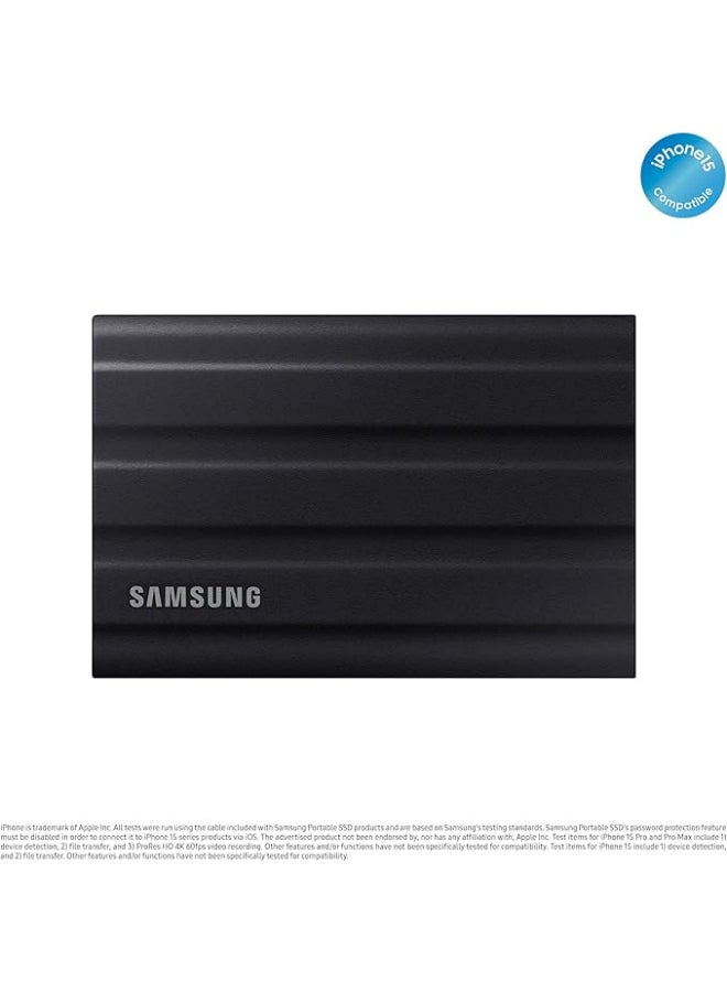 Samsung T7 Shield 2TB Portable External SSD, USB 3.2 Gen2 Interface (10 Gbps), Read/Write Speeds Up to 1050/1000 MB/s, AES 256-bit Encryption, Rugged, IP65 Dust & Water Resistant, Black | MU-PE2T0S/WW 2 TB - Image 3