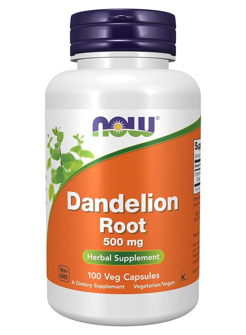 Now Foods Dandelion Root 500 Mg 100 Veg Capsules - Image 1