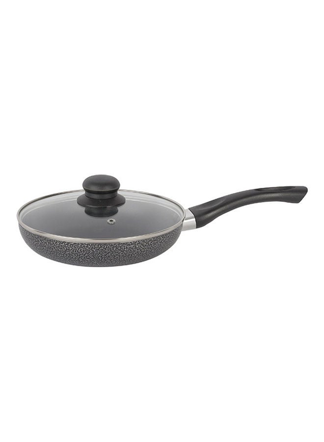 Royalford - 3 Layer N/S Coating Frypan Aluminium Non-Stick With Tempered Glass Lid Ptfe Free Pfoa Free Assorted Colour 22x4.2cm - Image 1
