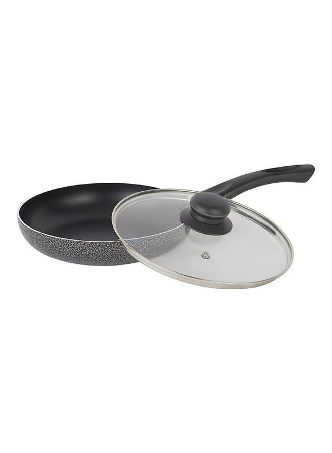 Royalford - 3 Layer N/S Coating Frypan Aluminium Non-Stick With Tempered Glass Lid Ptfe Free Pfoa Free Assorted Colour 22x4.2cm - Image 1