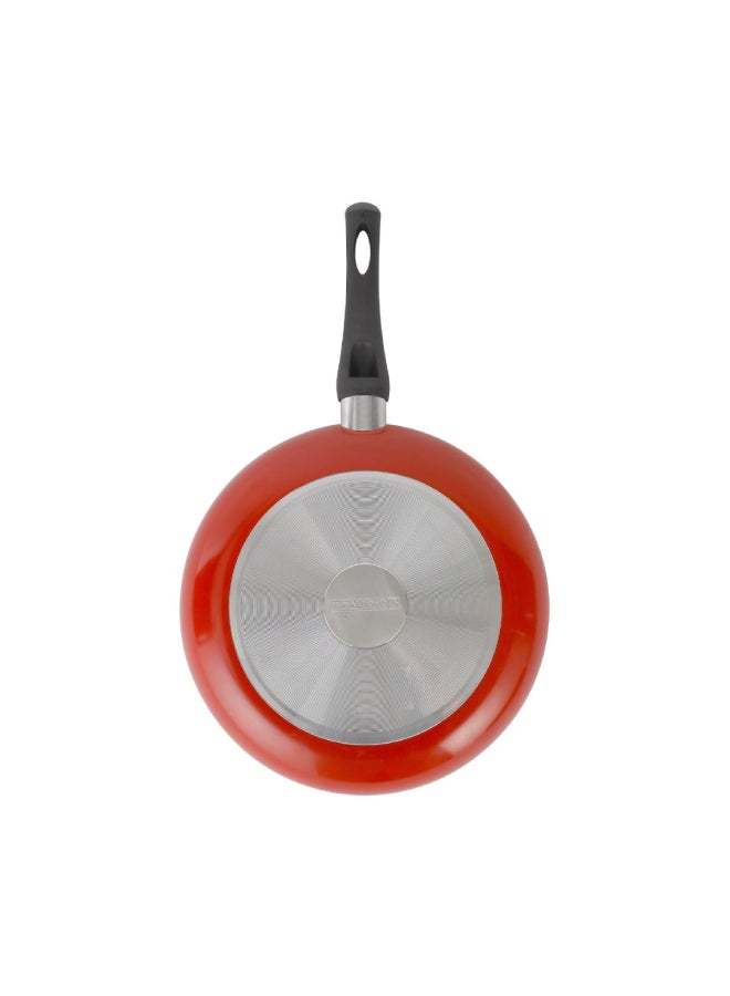 Royalford - 3 Layer N/S Coating Frypan Aluminium Non-Stick With Tempered Glass Lid Ptfe Free Pfoa Free Assorted Colour 22x4.2cm - Image 1