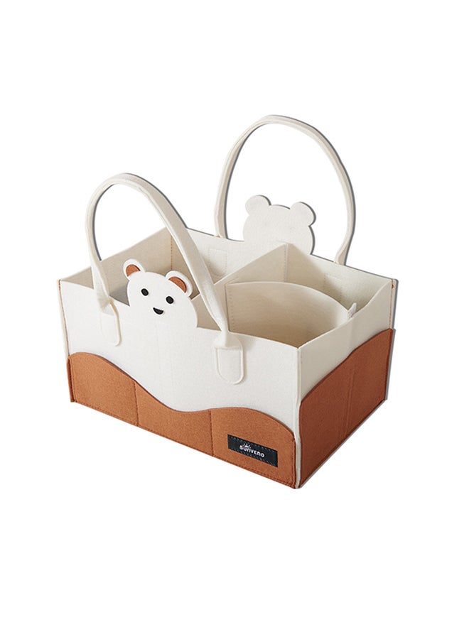 صنفينو منظم حفاضات قابل للطي ومحمول - حاملة حفاضات - عاجي - Image 1