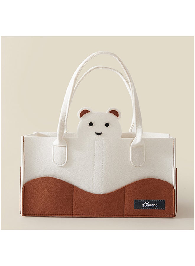 صنفينو منظم حفاضات قابل للطي ومحمول - حاملة حفاضات - عاجي - Image 4