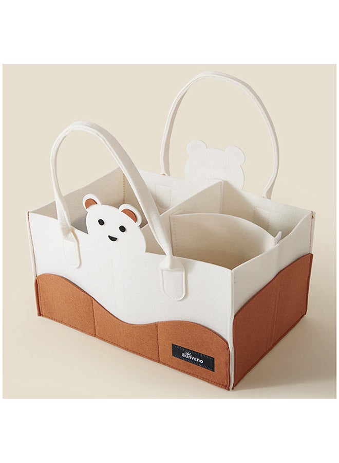 صنفينو منظم حفاضات قابل للطي ومحمول - حاملة حفاضات - عاجي - Image 3