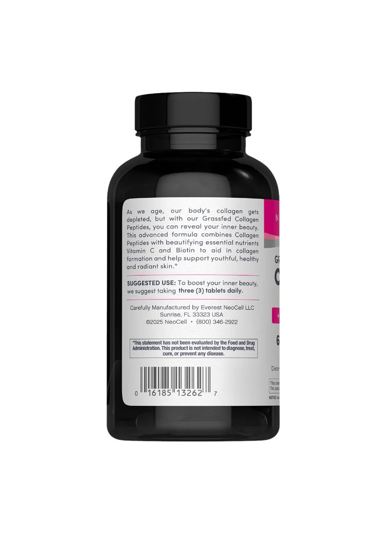 NEOCELL Grassfed Collagen Peptides +Vitamin C And Biotin 270 Tablets 3000MG - Image 3