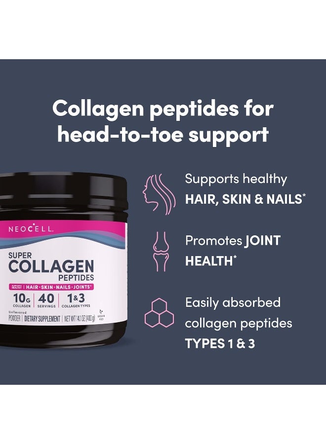 Super Collagen Peptides, Unflavored, 14.1 oz Packaging May Vary
