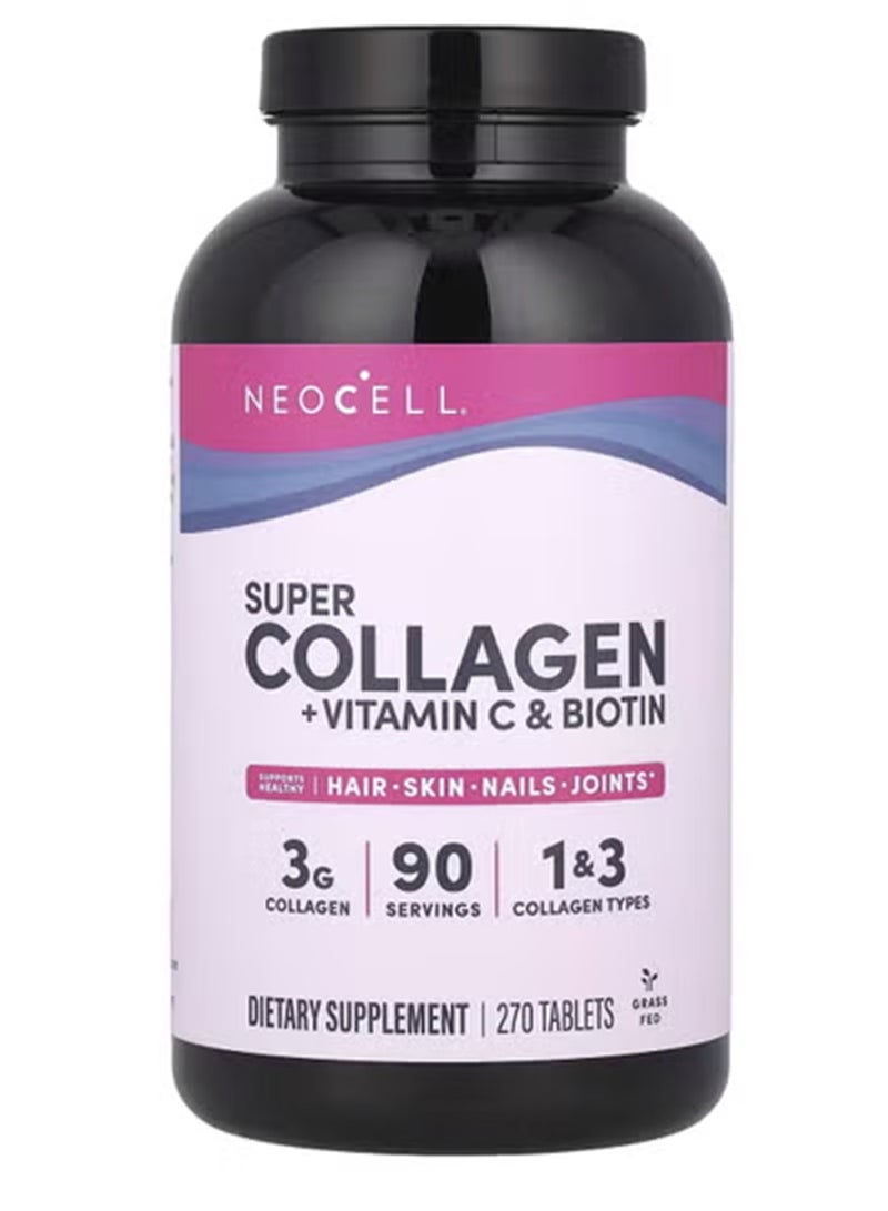 NEOCELL Super Collagen, + Vitamin C & Biotin, 270 Tablets - Image 2