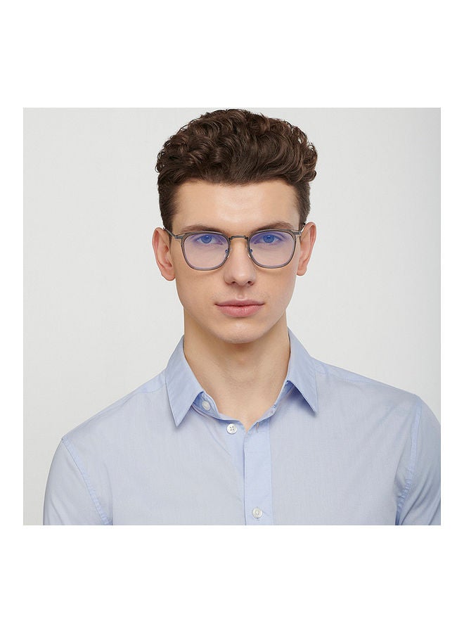 Lenskart Blu Bluecut & Antiglare Computer Eyeglasses | Grey Full Rim Square Shape | For Men & Women | Medium | Lb E13529 - Image 3