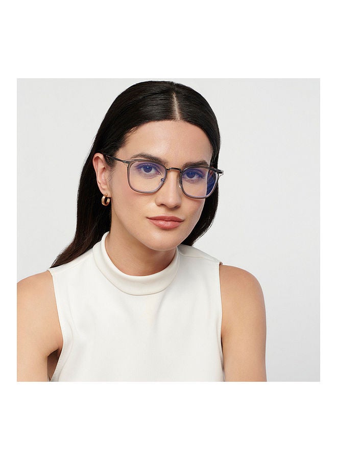 Lenskart Blu Bluecut & Antiglare Computer Eyeglasses | Grey Full Rim Square Shape | For Men & Women | Medium | Lb E13529 - Image 4