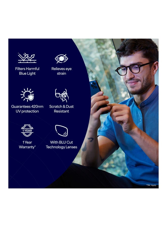 Lenskart Blu Zero Power Bluecut & Antiglare Computer Eyeglasses | Grey Full Rim Rectangle | For Men & Women | Medium | Lb E14067 - Image 5