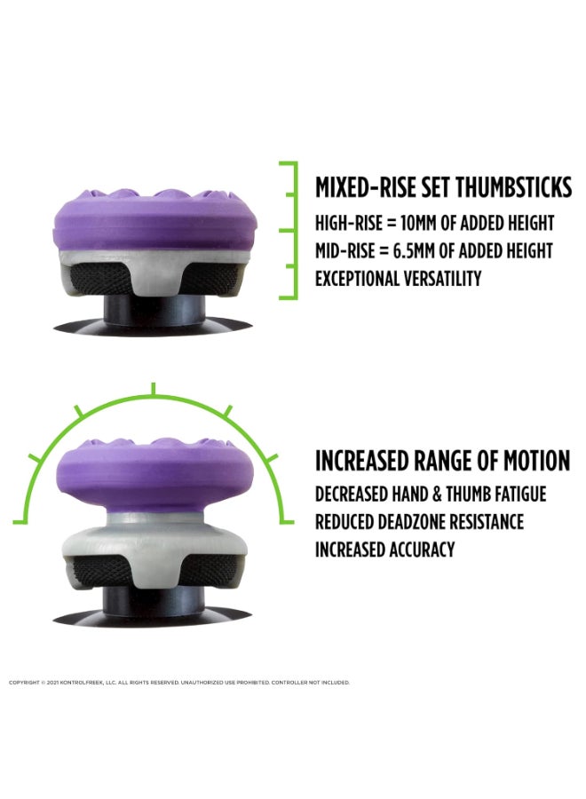 KontrolFreek FPS Freek Galaxy Performance Kit For Playstation 4 Controller (PS4) | Includes Performance Thumbsticks And Performance Grips | Purple - Image 3