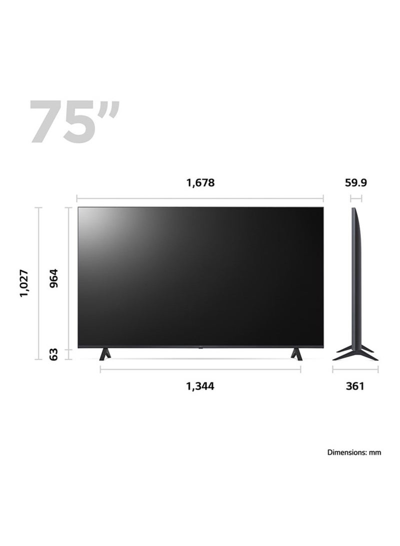 LG - 75 Inch LED TV 4K HDR Smart TV 75UR78006LL/75UR78066LK Black - Image 1