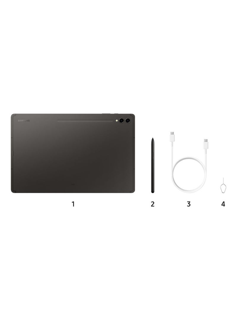 Galaxy Tab S9 Ultra Graphite، ذاكرة الوصول العشوائي (RAM) سعة 12 جيجابايت، وذاكرة الوصول العشوائي (RAM) سعة 256 جيجابايت، يدعم تقنية 5G - الإصدار العالمي