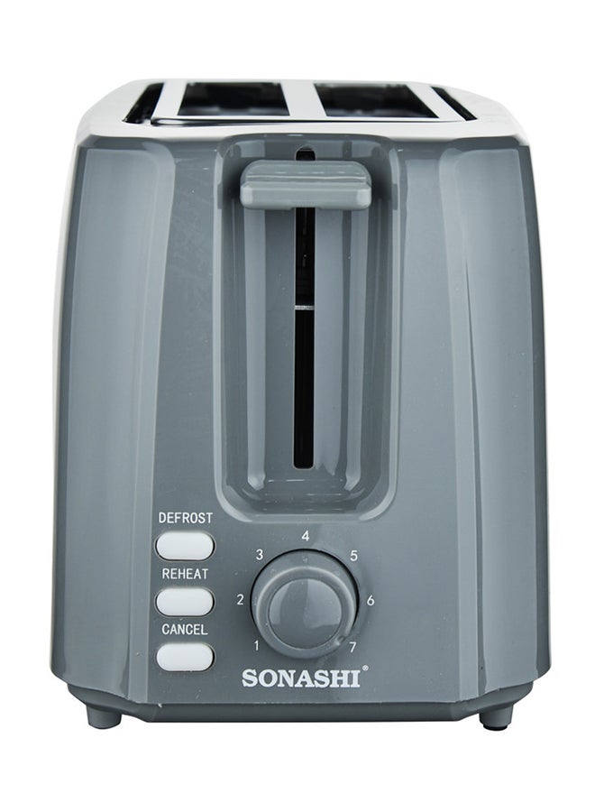 SONASHI - 2 Slice Bread Toaster - Adjustable 7 Browning Control with Slide Out Crumb Tray | Defrost, Reheat and Cancel Options | Cool Touch Body for Fast Toasting 750 W ST-210 Grey - Image 1
