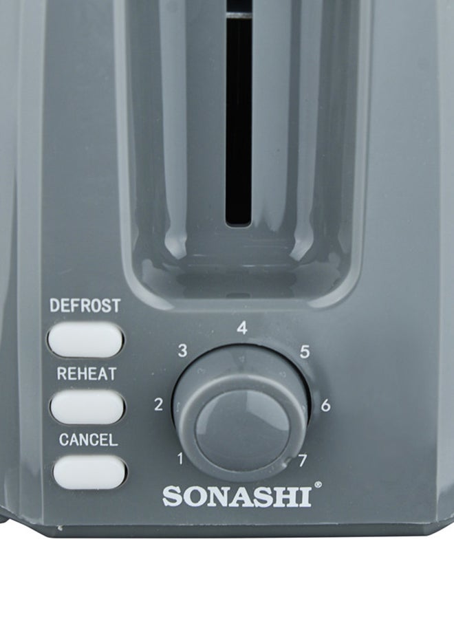 SONASHI - 2 Slice Bread Toaster - Adjustable 7 Browning Control with Slide Out Crumb Tray | Defrost, Reheat and Cancel Options | Cool Touch Body for Fast Toasting 750 W ST-210 Grey - Image 1