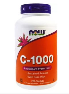 Now Foods Vitamin C 1000 With Rose Hips 250 Tablets  - Image 1