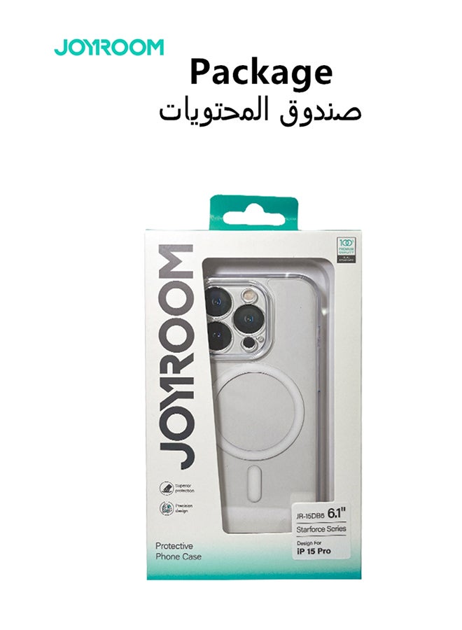 JOYROOM - JR-15DB6 TPU And Glass 6.1 Inches Durable Shockproof And Anti Yellowing Full Coverage Camera Unrestricted Button Access For iPhone 15 Pro Case Transparent - Image 1