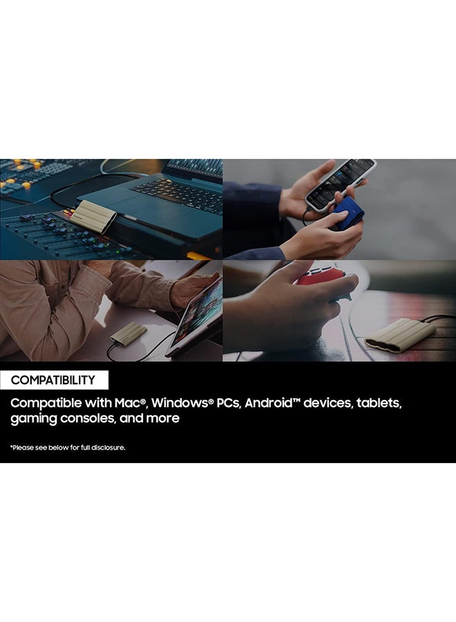 Samsung T7 Shield Portable SSD, up-to 1050MB/s, USB 3.2 Gen2, Rugged, IP65 Water & Dust Resistant, for Photographers, Content Creators and Gaming, External Solid State Drive (MU-PE2T0R/WW) Blue 2 TB - Image 4