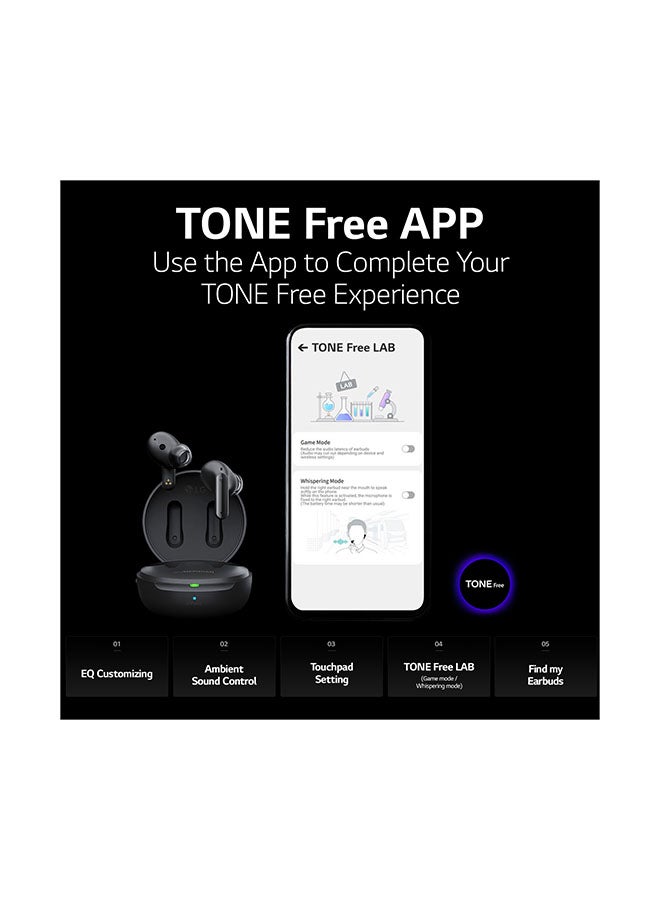 LG - Tone Free FP9 Plug And Wireless True Wireless Bluetooth UV Nano Earbuds UAE Version Black - Image 1
