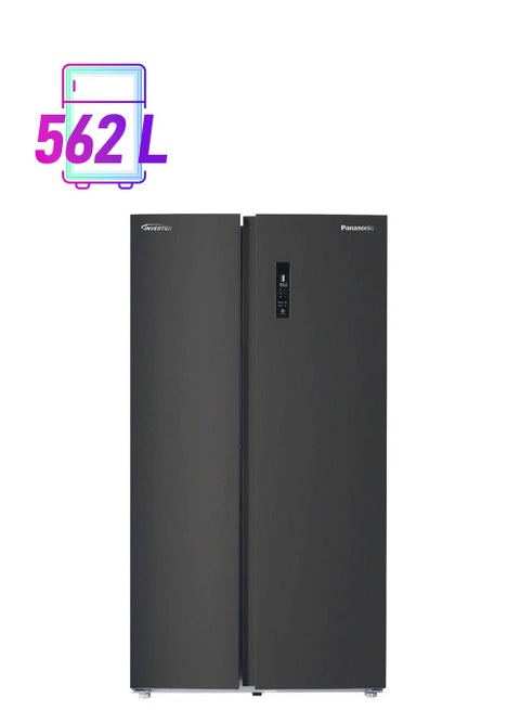 734L Gross Capacity - 562L Net Capacity, Premium Side By Side Refrigerator With Nutri Tafreez - Hygienic Freezing, Energy Efficient Inverter Compressor, External Control Touch Panel, Elegant Premium Finish, Surround Cooling Airflow With Chiller Box, 10-Year Refrigerator Compressor Warranty 362 kW NR-BS734MSAE Matt Black