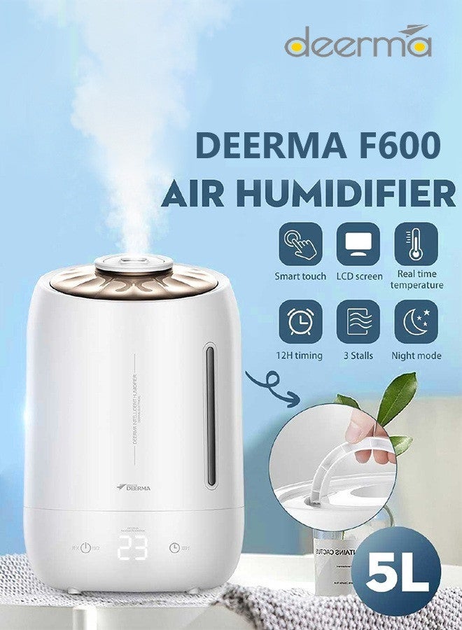 Ultrasonic Digital Humidifier 360° Rotatable Mist Nozzle, Advanced 3-Gear Touch Temperature Control, Ultra-Quiet Operation with Energy-Saving Technology, Perfect for Enhancing Comfort in Your Home or Office F600 White - pnsku/N53431104A/45/_/1738560312/705cfe47-9f59-47c4-a902-6ccffc2a4ddf