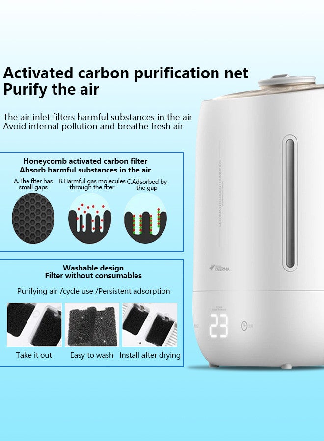 Ultrasonic Digital Humidifier 360° Rotatable Mist Nozzle, Advanced 3-Gear Touch Temperature Control, Ultra-Quiet Operation with Energy-Saving Technology, Perfect for Enhancing Comfort in Your Home or Office F600 White - pnsku/N53431104A/45/_/1738560315/922e4daa-e9bf-4dd3-abd2-70b592e6229e