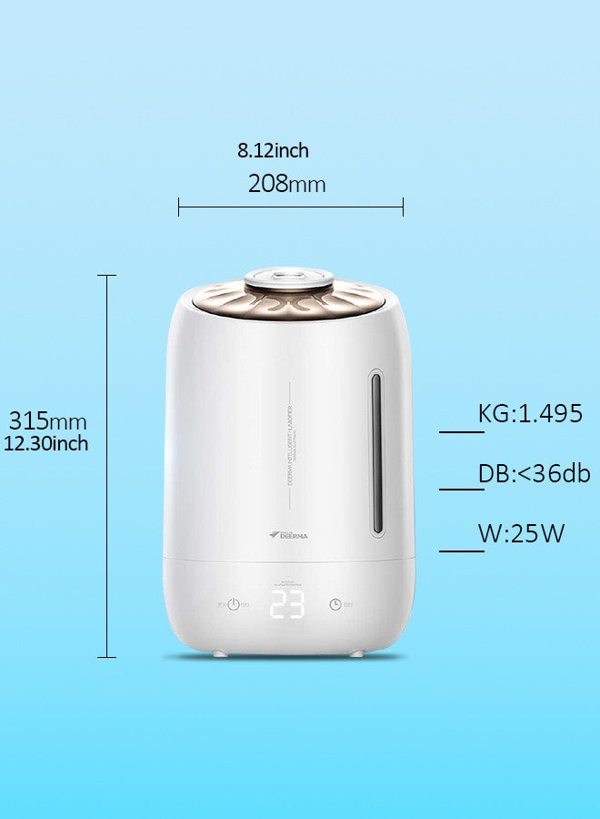 Ultrasonic Digital Humidifier 360° Rotatable Mist Nozzle, Advanced 3-Gear Touch Temperature Control, Ultra-Quiet Operation with Energy-Saving Technology, Perfect for Enhancing Comfort in Your Home or Office F600 White - pnsku/N53431104A/45/_/1738560317/cdea7427-e5a7-4f7e-bb57-9571f1d19ac1