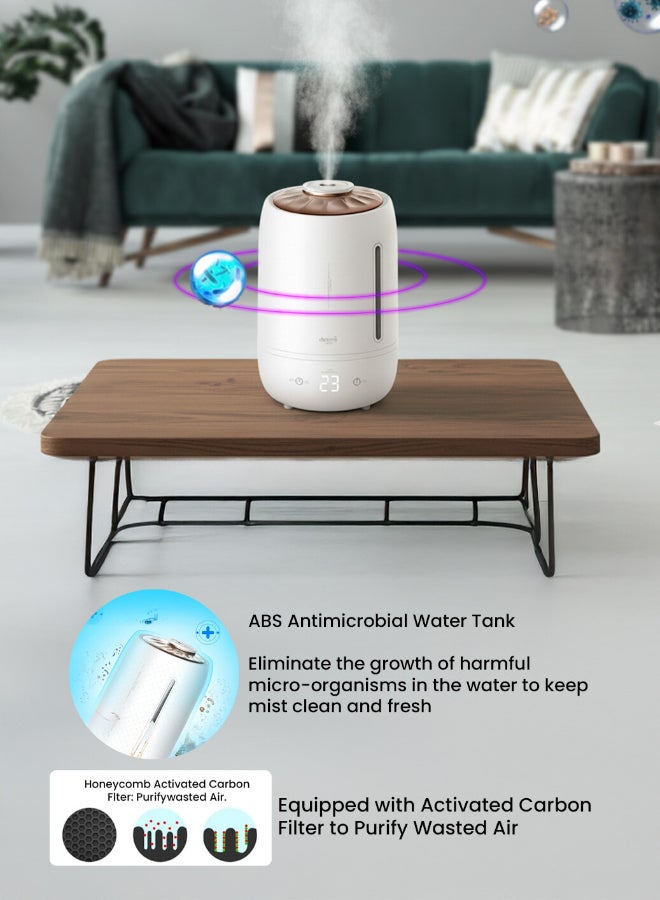 ديرما مرطب بالموجات فوق الصوتية، موزع الزيوت العطرية، صانع ضباب بدرجة حرارة لمسية ثلاثية السرعة، وظيفة توقيت الرطوبة الثابتة الذكية للمنزل والمكتب - Image 5