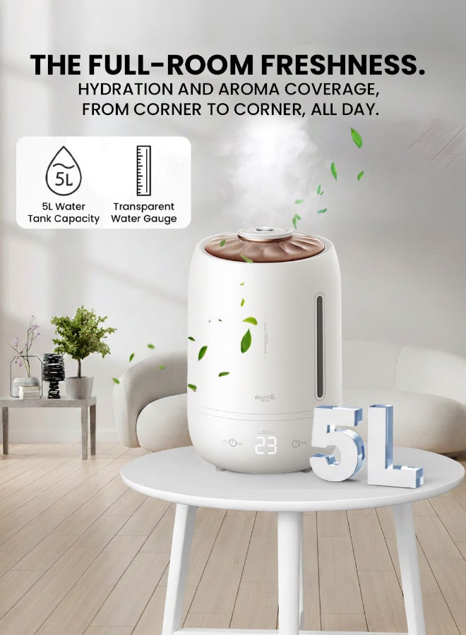 ديرما مرطب بالموجات فوق الصوتية، موزع الزيوت العطرية، صانع ضباب بدرجة حرارة لمسية ثلاثية السرعة، وظيفة توقيت الرطوبة الثابتة الذكية للمنزل والمكتب - Image 4