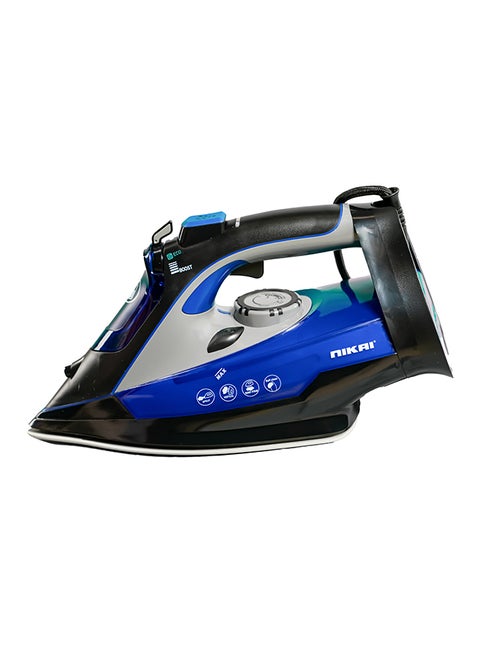 Steam Iron, Dry/ Spray Function, Nano Ceramic Sole Plate, 320 ml Water Tank Vertical Steam Function, Overheat Protection 0.32 L 2200 W NSI808CS Blue/Black