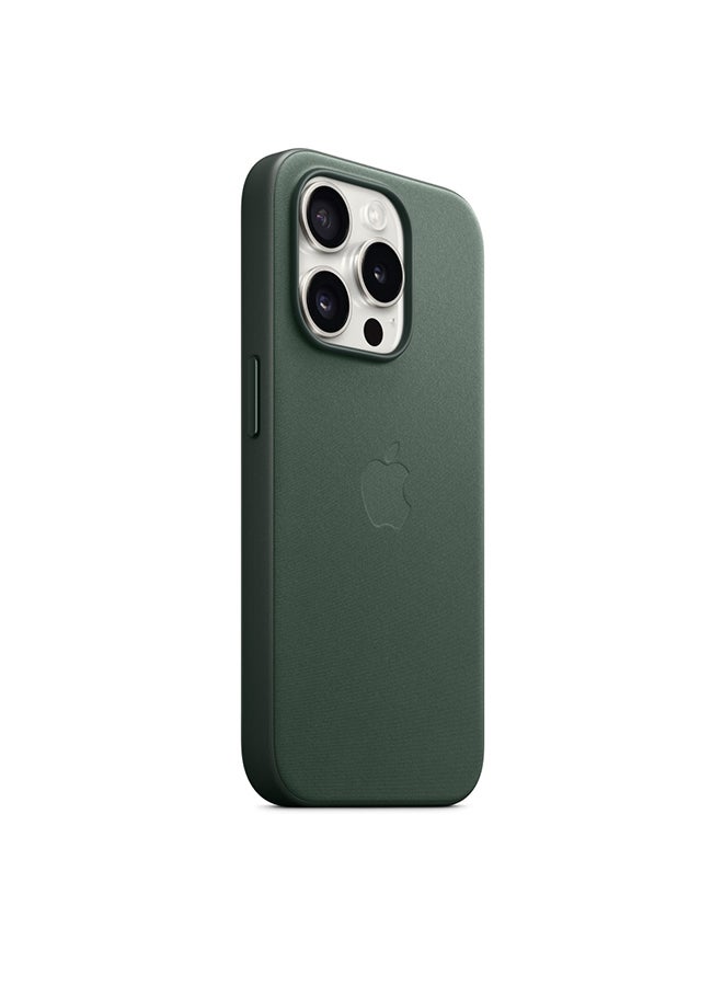Apple - iPhone 15 Pro FineWoven Case with MagSafe - Evergreen - Image 1