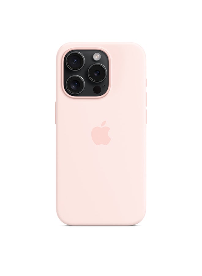 Apple - iPhone 15 Pro Silicone Case with MagSafe - Light Pink - Image 1