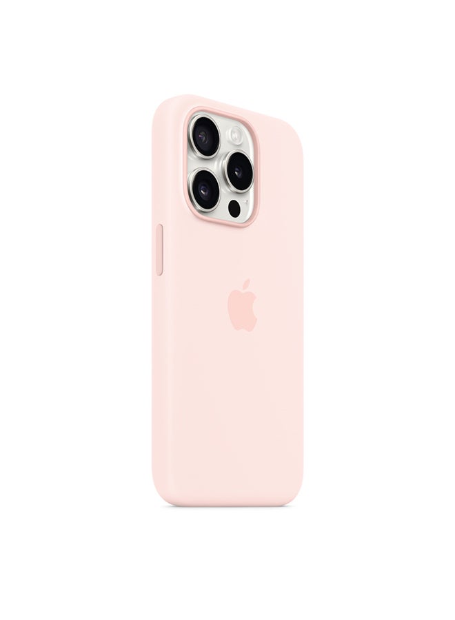 Apple - iPhone 15 Pro Silicone Case with MagSafe - Light Pink - Image 1