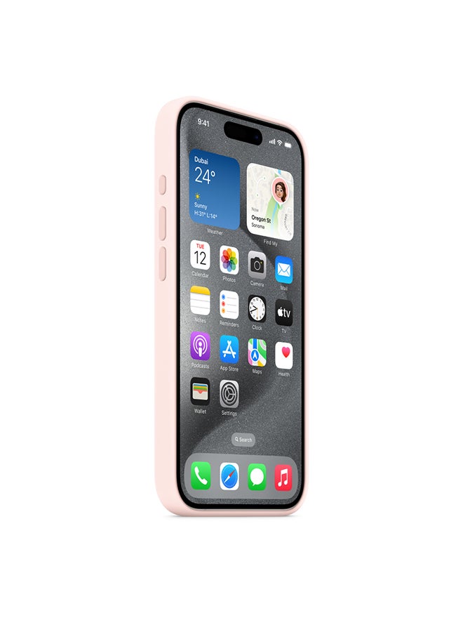 Apple - iPhone 15 Pro Silicone Case with MagSafe - Light Pink - Image 1