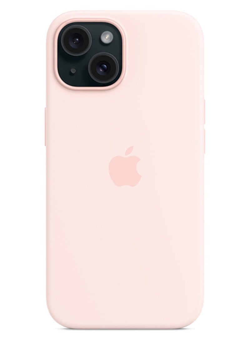 Apple iPhone 15 Plus Silicone Case with MagSafe - Light Pink - Image 1