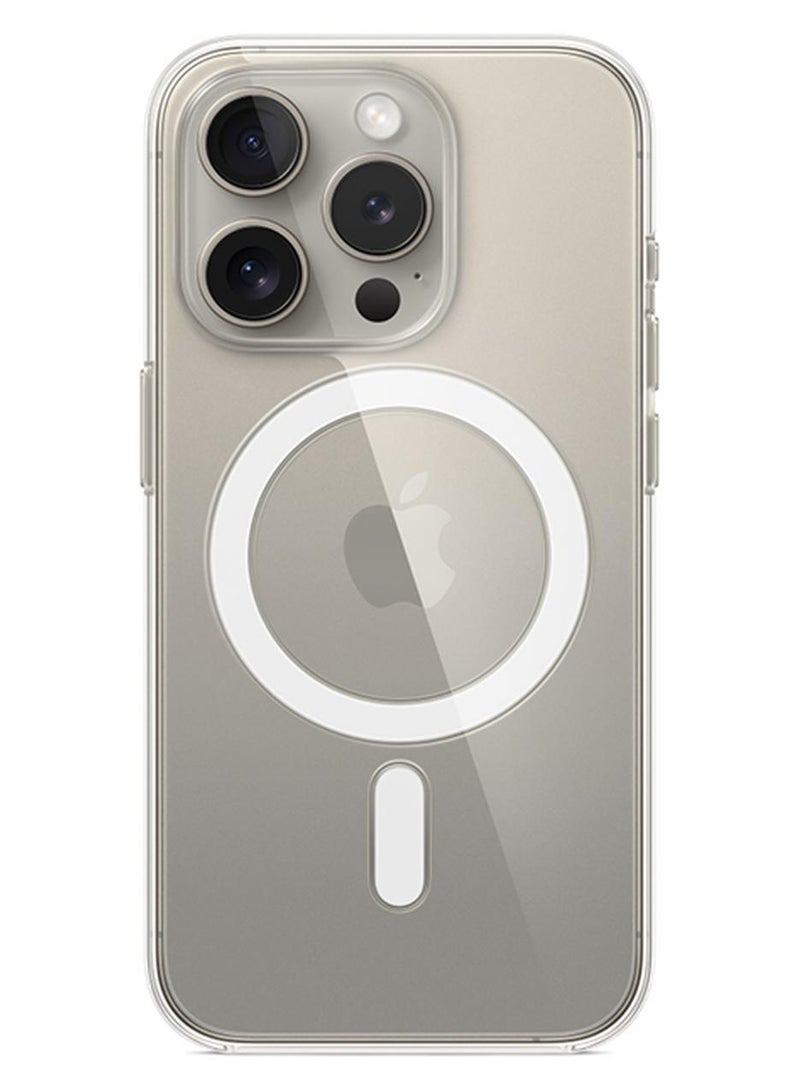 ابل  حافظة آيفون 15 برو شفافة مع MagSafe - Image 1